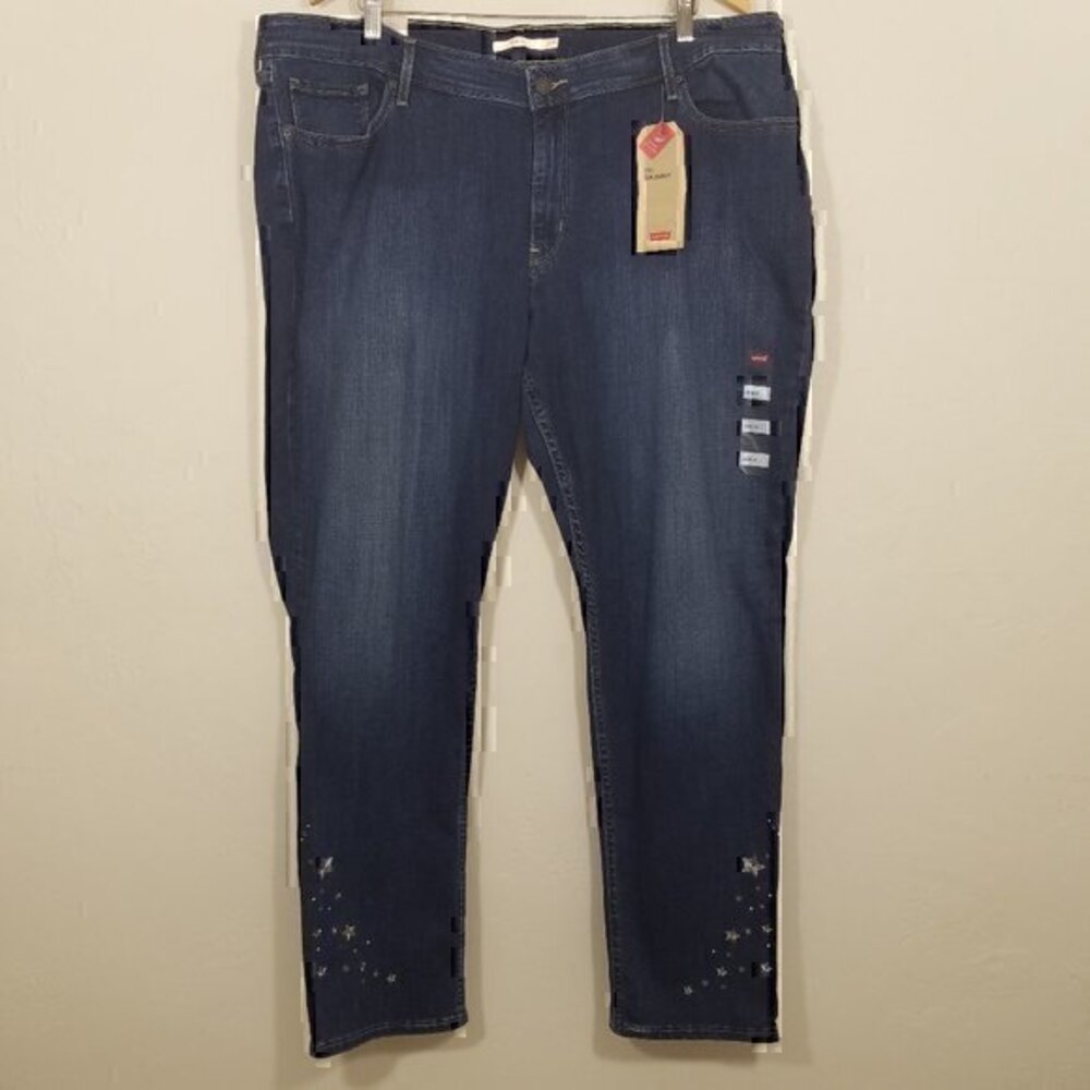 NWT Levi's 711 Skinny Mid Rise Stars Stretch Jeans Size 26W